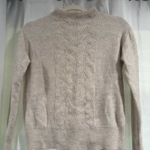 Banana Republic‎ Light Beige Cable Knit Turtleneck Sweater